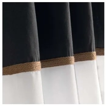 Sammer Kvalitná záclona v čierno-bielej farbe s prírodným prvkom 140x240 3574386263825