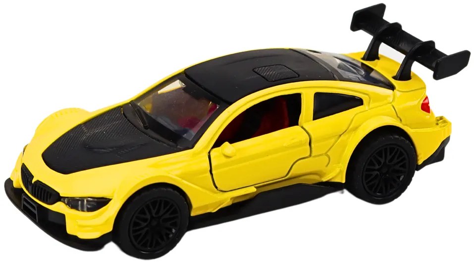 LEAN TOYS Športové auto 1:32, kovové – žltá