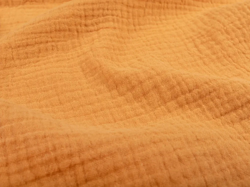 Biante Mušelínový behúň na stôl MSN-001 Horčicovo oranžový 35x140 cm
