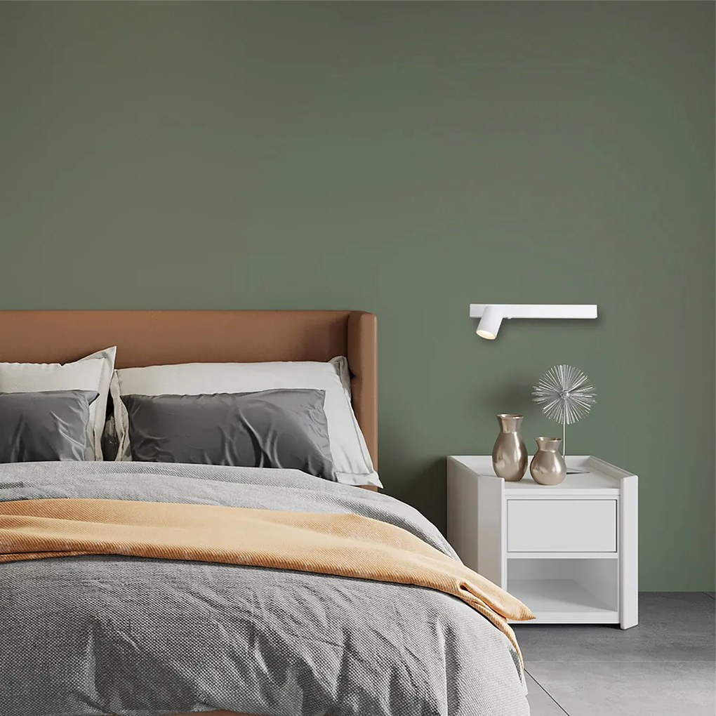 Nástenné svietidlo Magnet Left, 1x biele kovové tienidlo + 1x LED 5W, w