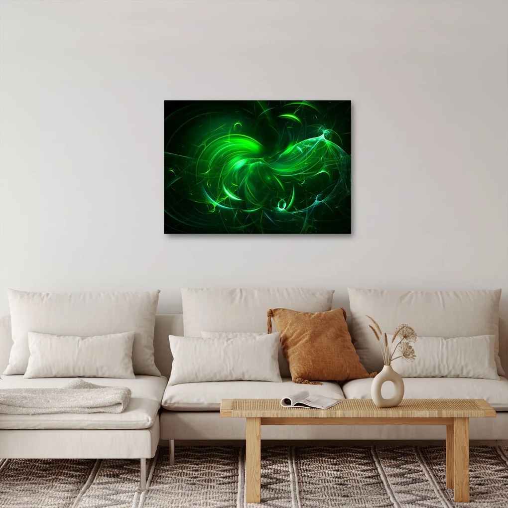 Obraz - zelená abstrakcia (70x50 cm)