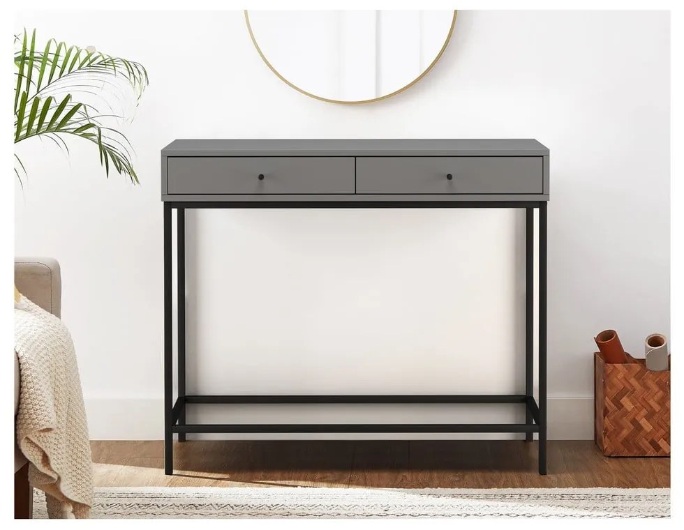 Sivý konzolový stolík 35x90 cm Celine – Støraa