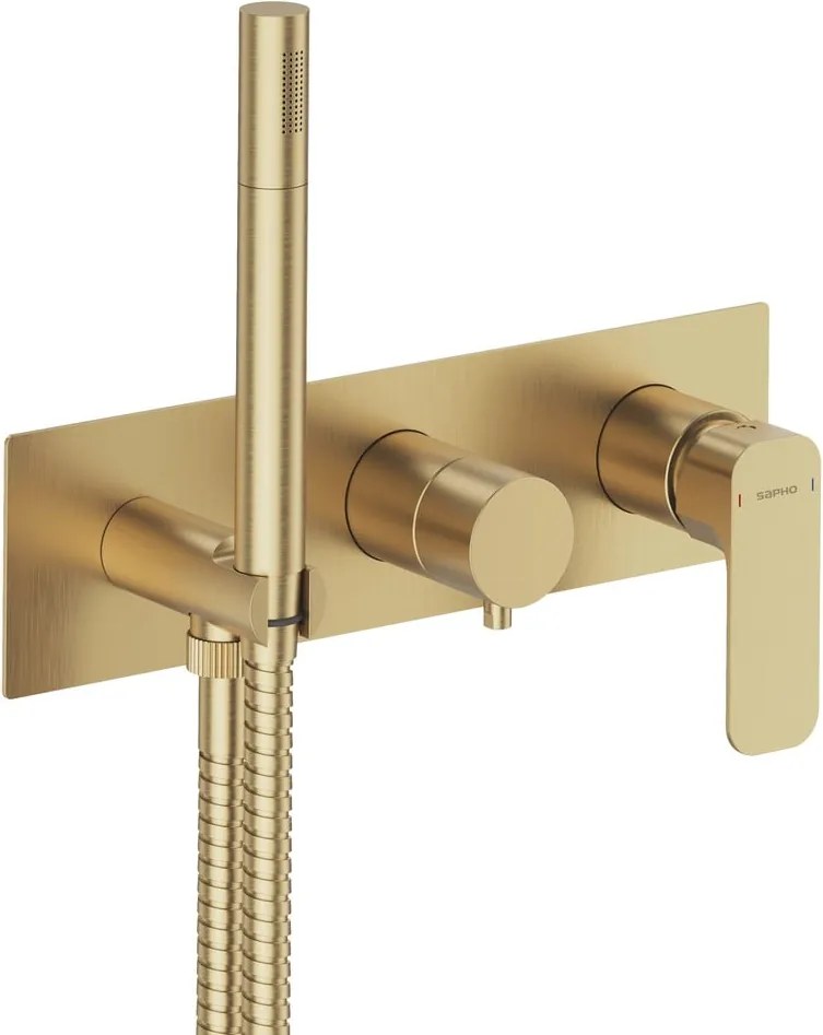 Podomietková sprchová batéria v zlatej farbe (3 výstupy) Spy – Sapho