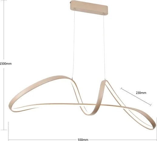 Brilagi-LED Stmievateľný luster na lanku TWISTER LED/60W/230V 3000-6000K béžová+DO