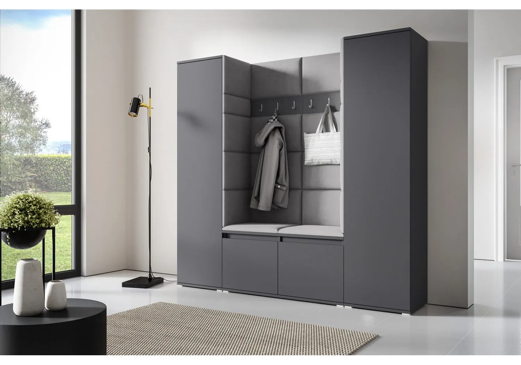 Predsieňová stena AMI 31 Bez zrkadla Grafit Sivá II