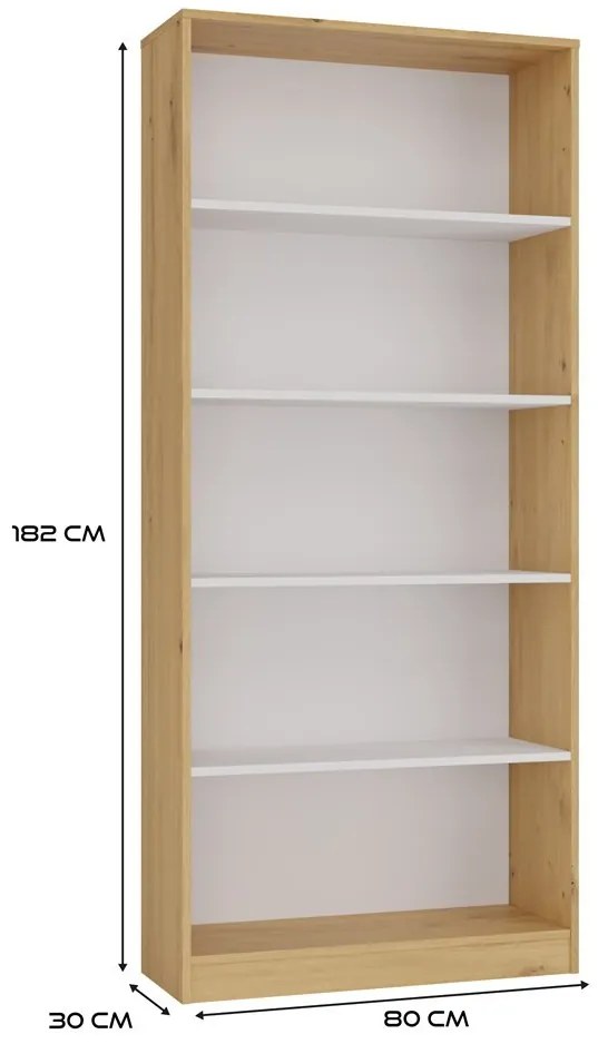 Regál Onyx R80 80 cm dub remeselný/biely