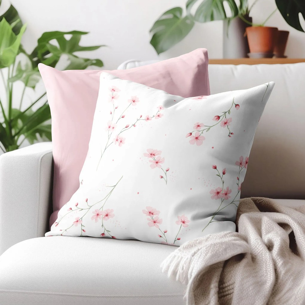 Goldea bavlnená obliečka na vankúš - kvitnúce sakury 50 x 50 cm