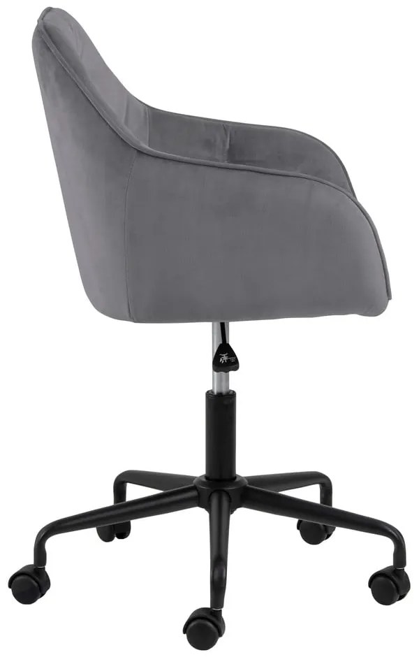 Sivá kancelárska stolička so zamatovým povrchom Actona Brooke