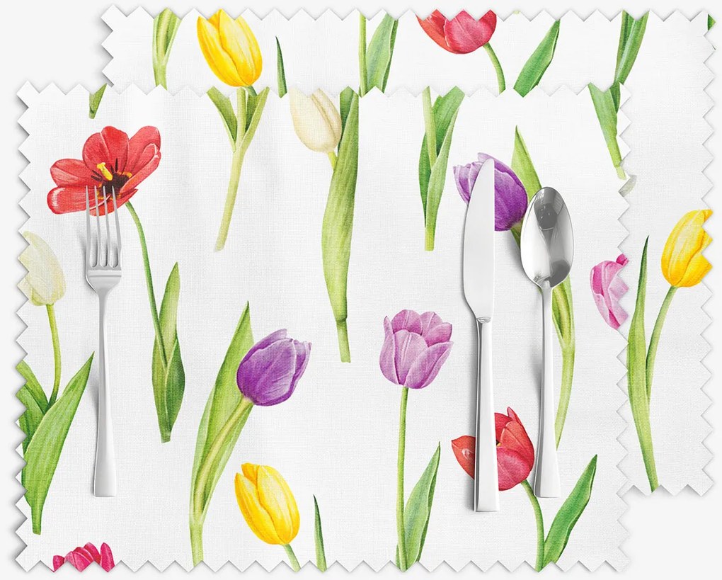 Goldea prestieranie na stôl teflónové - farebné tulipány - sada 2ks 30 x 40 cm