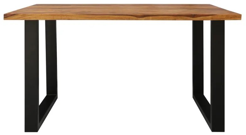 Jedálenský stôl s kovovými nohami 200x90 cm z indického masívu palisander Natural