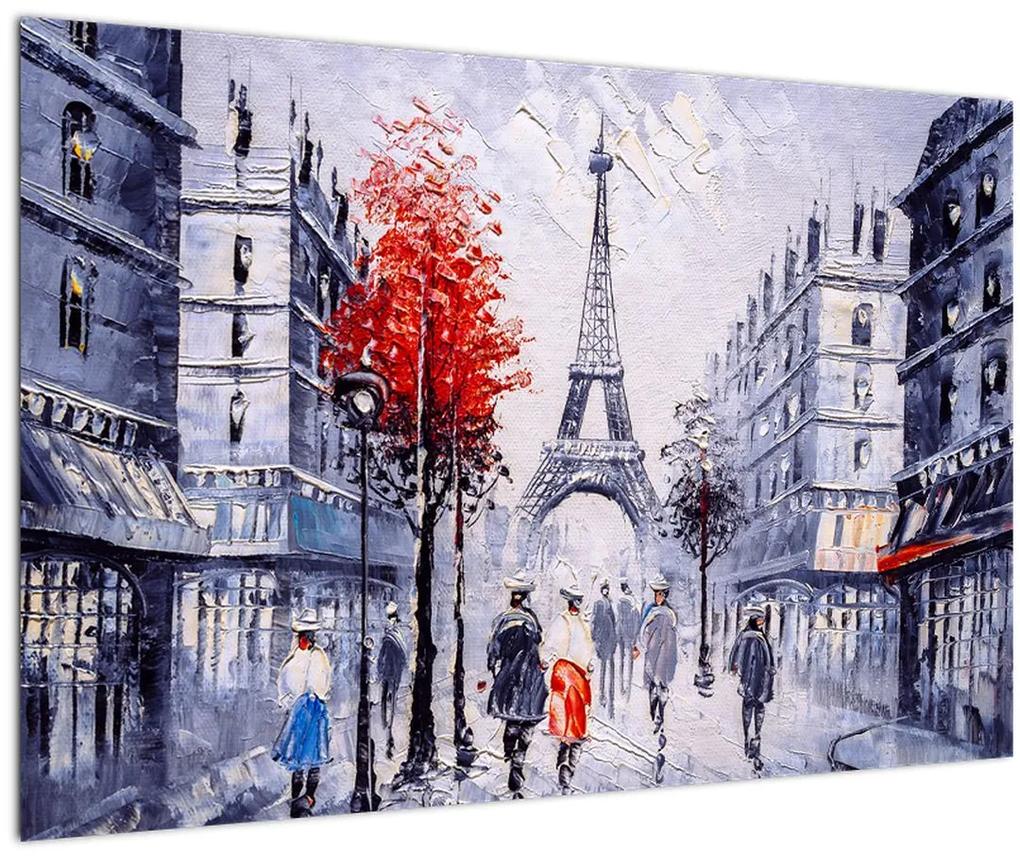 Obraz uličky v Paríži, olejomaľba (90x60 cm)