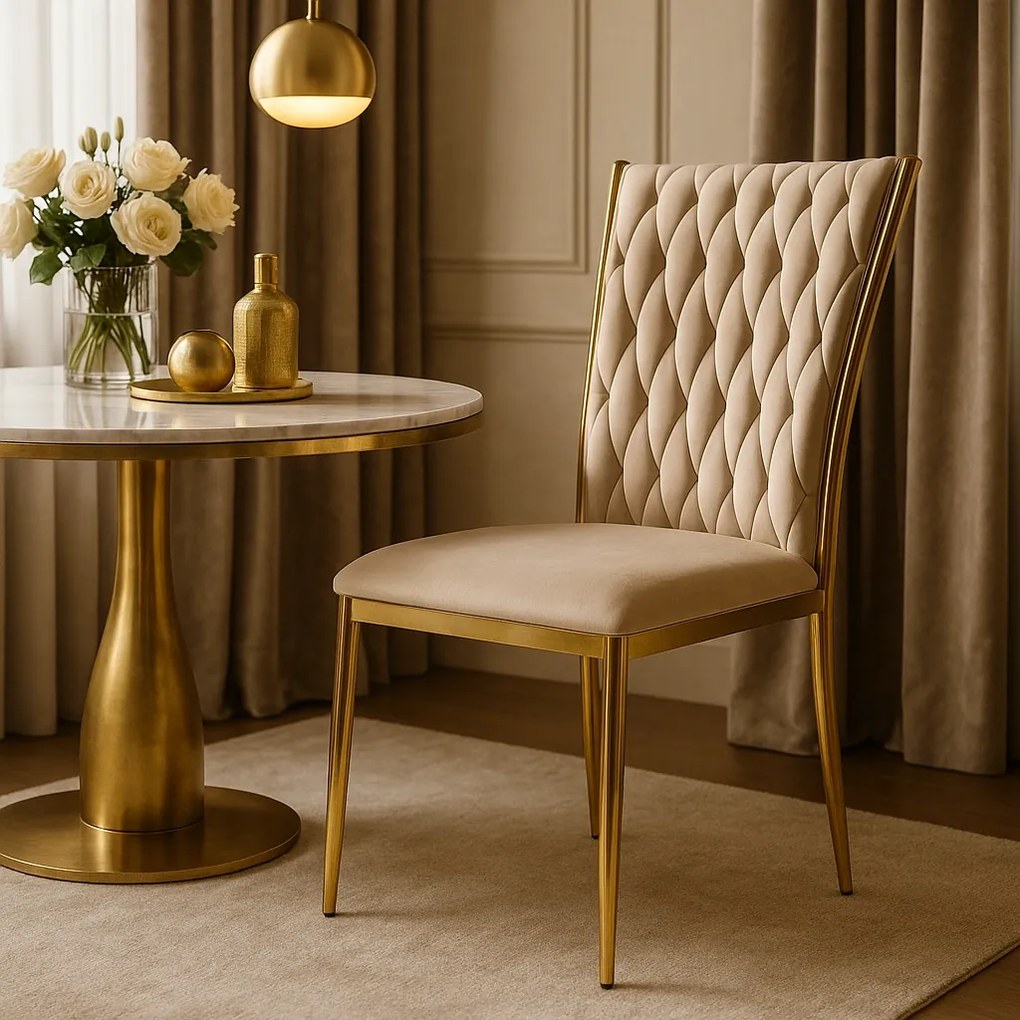 PROXIMA.store - Luxusná jedálenská stolička DAN FARBA: béžová