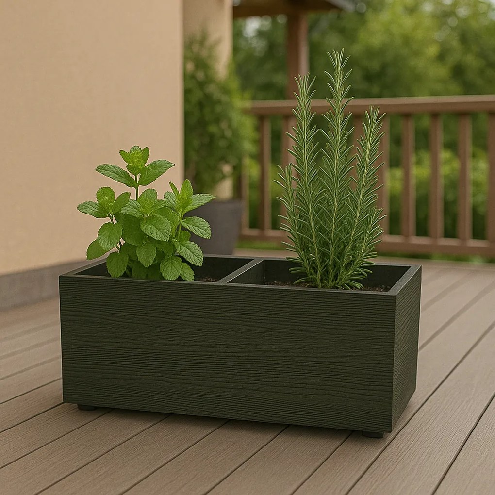 Kvetináč MADERA CASE ECO WOOD 77 cm, , tmavohnedý