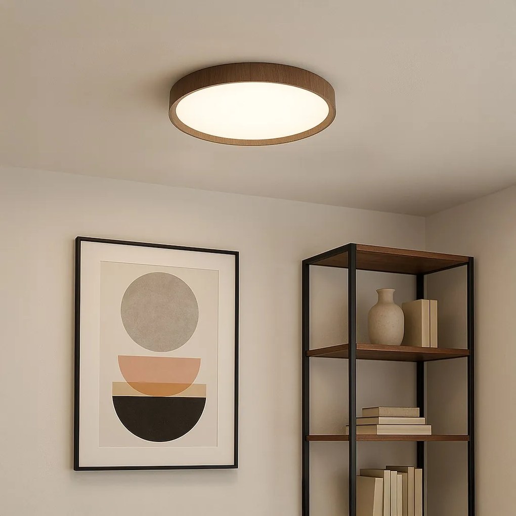 Stropné LED svietidlo Forest, 1x LED 24w, 4000k, (fi 39cm), imitácia dreva