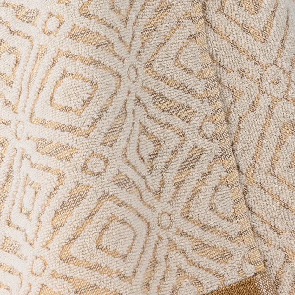 Bavlnená osuška v horčicovej farbe/krémová 140x70 cm Malú – Bloomingville