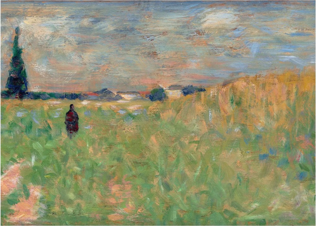 Sklenený obraz - Georges Seurat, A Summer Landscape, reprodukcia (70x50 cm)