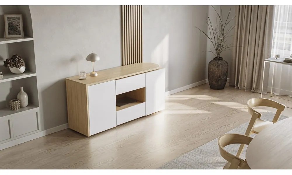 Pracovný stôl s doskou v dubovom dekore 48x159 cm Tango – TemaHome