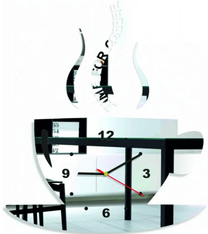 Sentop - Nástenné hodiny  šálka  36 x 32 cm Z16 aj čierne