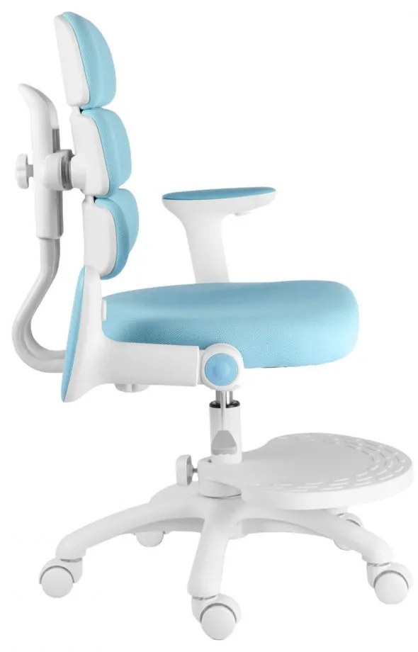 Detská rastúca stolička Neoseat KIDDY THREE — látka, prateľný poťah, modrá