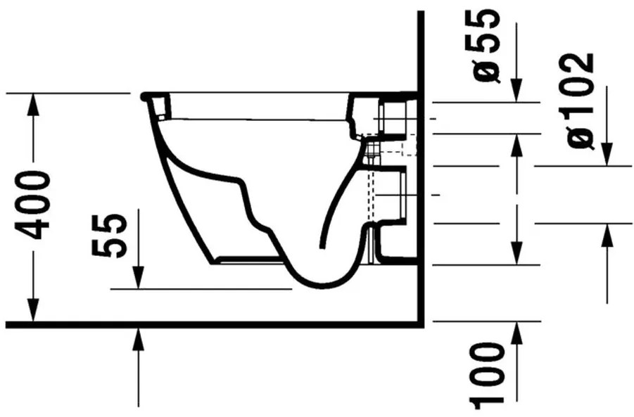 Duravit Darling New - Závesné WC Compact, 36 x 48,5 cm, biele 2549090000