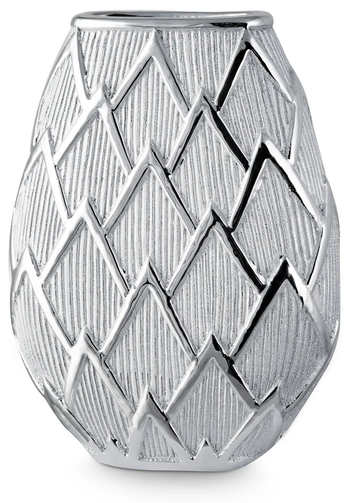 KERAMICKÁ VÁZA SAELA 20X10X26 CM STRIEBORNÁ