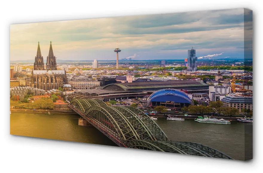 Obraz na plátne Nemecko panorama riečny mosty 125x50cm