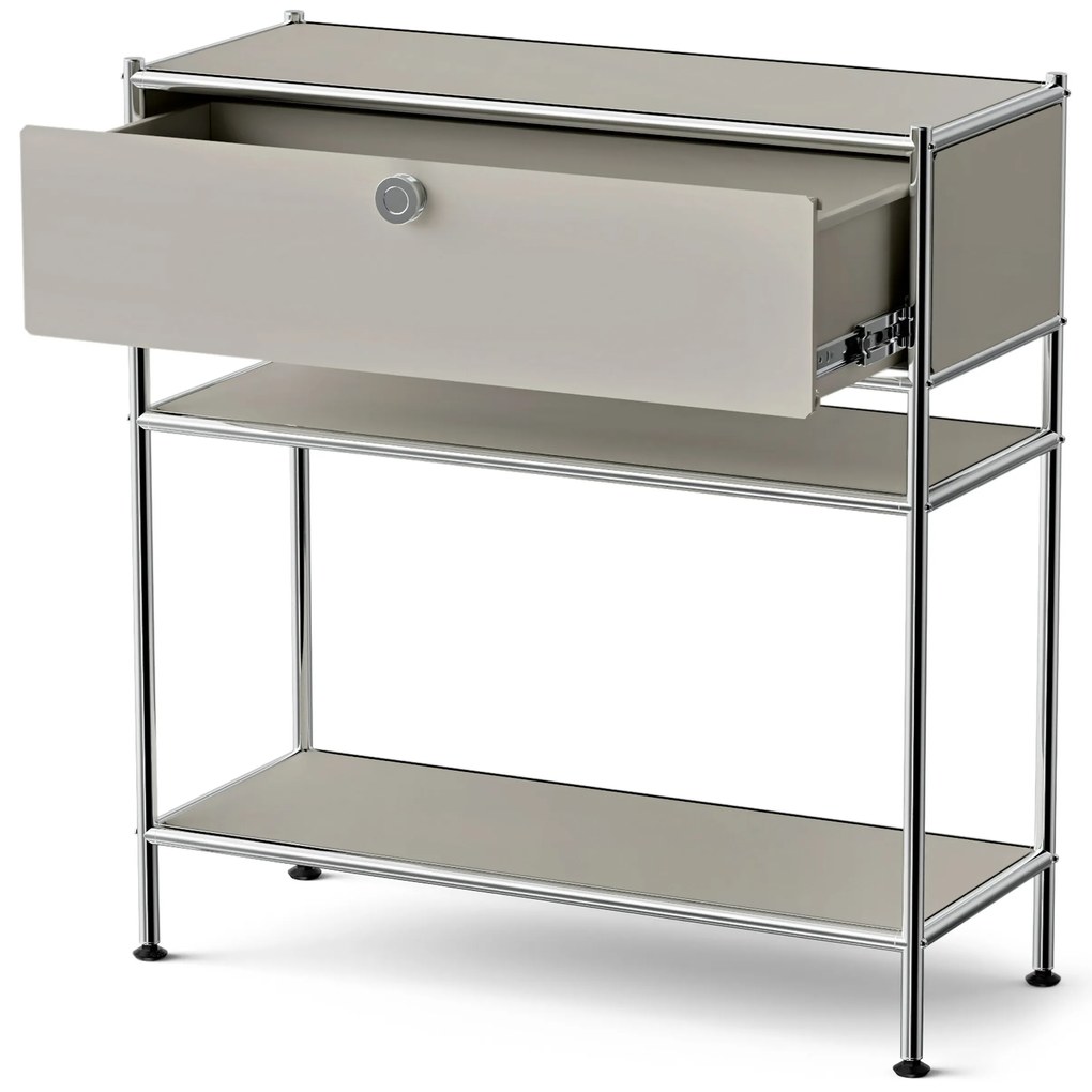 Kovová konzola »CN3 Slim Line« so zásuvkou, svetlosivá