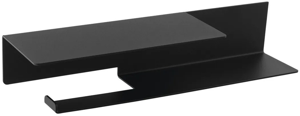 Sapho Sapho, držiak toaletného papiera s poličkou 35cm, čierna matná, 33214