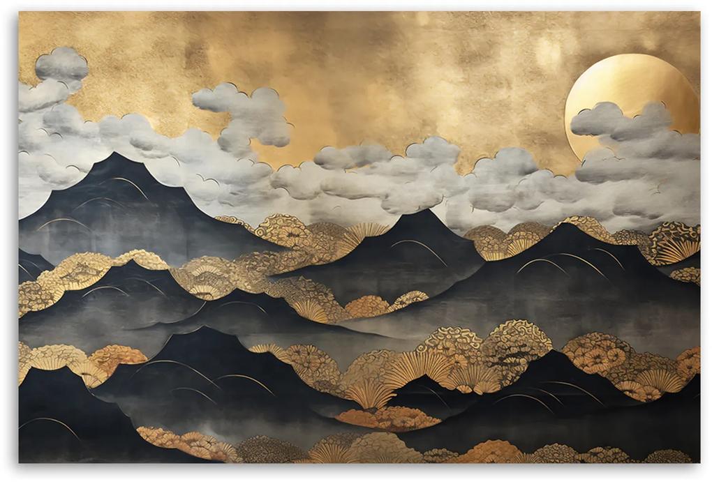 Gario Obraz na plátne Japonská zlatá horská krajina Rozmery: 60 x 40 cm