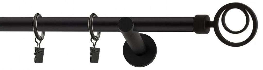 Dekorstudio Garniža jednoradová ORBIO čierna matná 19mm Dĺžka: 420cm, Typ uchytenia: Držiak modern, Typ príslušenstva: Bez príslušenstva