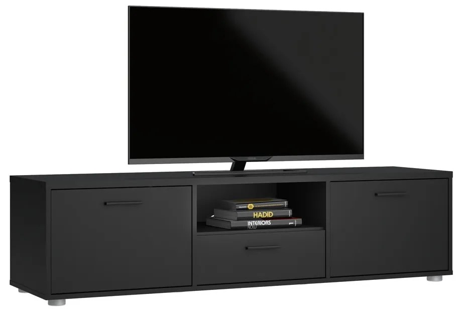 Čierny TV stolík 147x38 cm Media – Tvilum