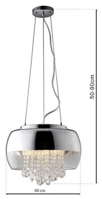 Krištáľový luster na lanku LUNA 1xE14/40W/230V