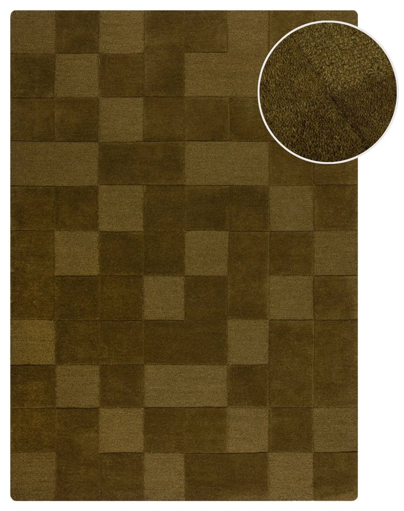 Flair Rugs, Kusový koberec Moderno Checkerboard Green, 160x230, zelená, chodba / predsieň
