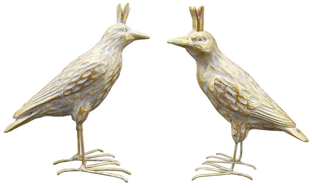 Exner GmbH Záhradná figúrka z polyresinu Jude, sada 2ks, 11,5 cm, zlatá