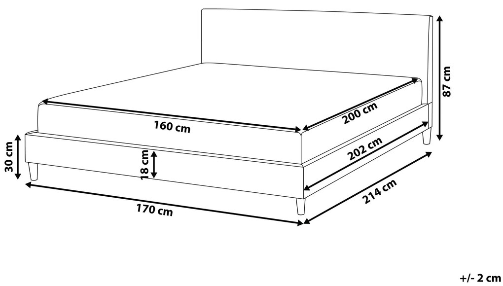 Čalúnená posteľ v imitácii kože 160 x 200 cm hnedá FITOU Beliani
