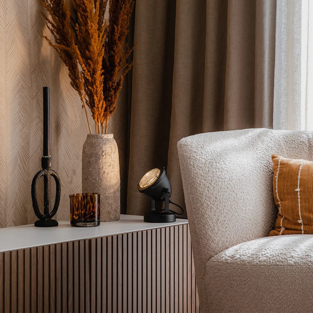 Priemyselná stolná lampa čierna 18 cm - Emado