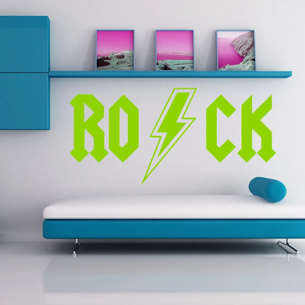 Veselá Stena Samolepka Rock Farba: oranžová, Veľkosť: 60 x 30 cm