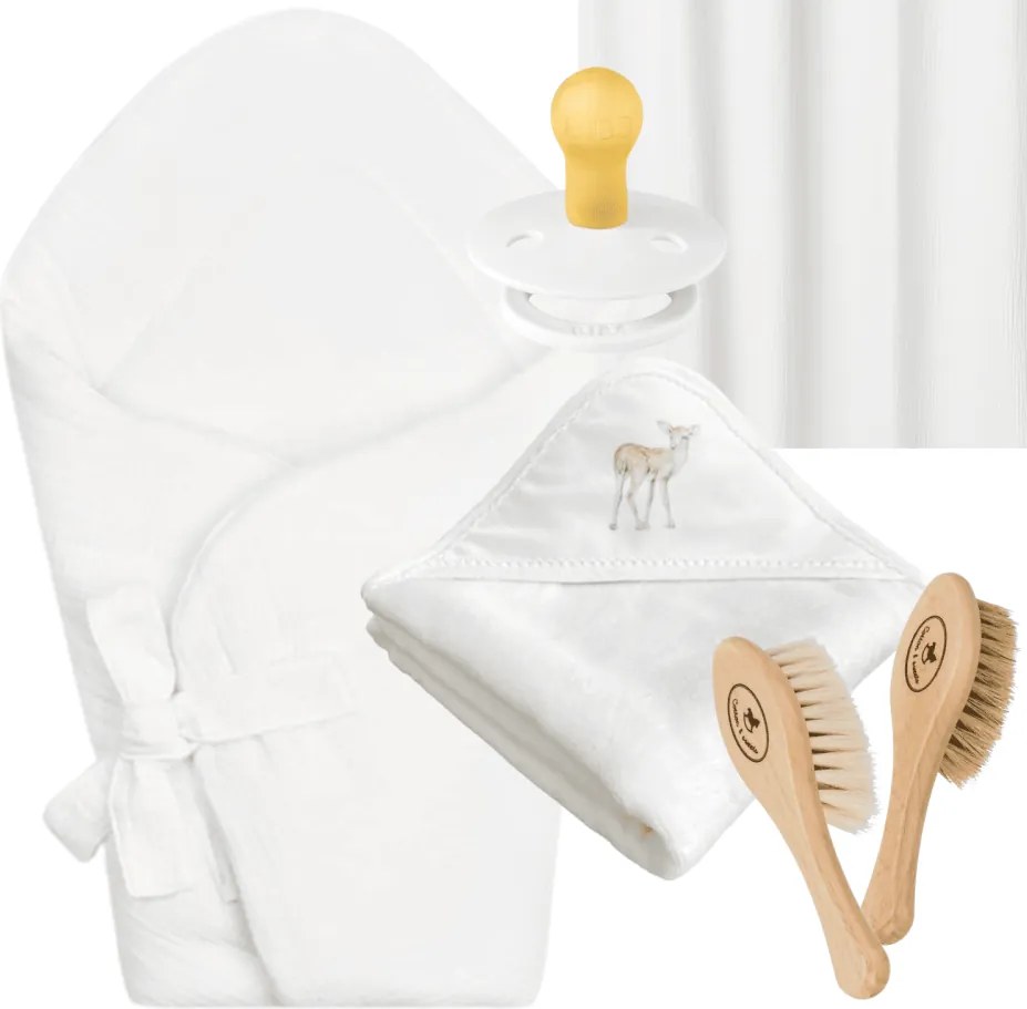 Detský set so zavinovačkou a uterákom biela
