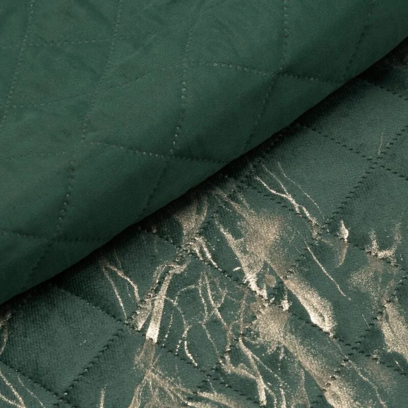Dekorstudio Zamatový prehoz na posteľ LUIZ6 s lesklým mramorovým vzorom - tmavozelený Rozmer prehozu (šírka x dĺžka): 170x210cm