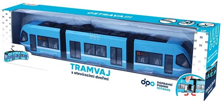 RAPPA Moderná kĺbová električka s otváracími dverami - 47 cm - Rappa