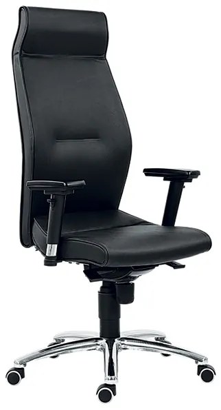 Kožené kancelárske kreslo MEGA, čierna