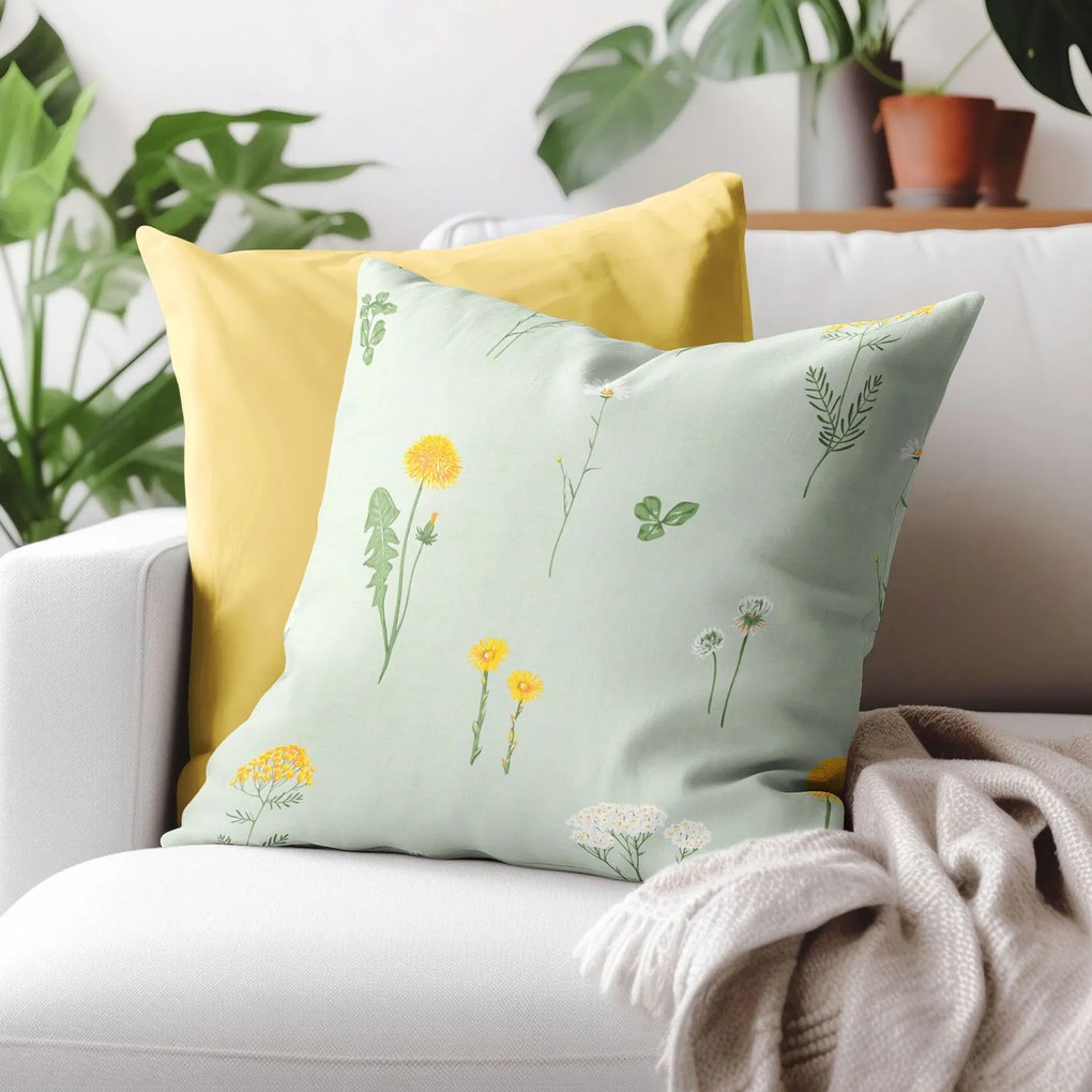 Goldea bavlnená obliečka na vankúš - zelená lúka 45 x 45 cm