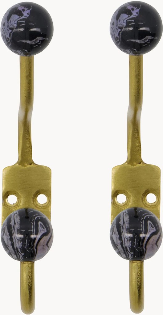 Ručne vyrobené kovové nástenné vešiaky Ball, 2 ks