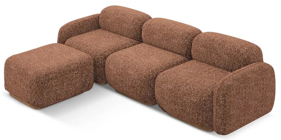 Oranžová/hnedá modulárna rohová pohovka (variabilná) Ailani – Makamii