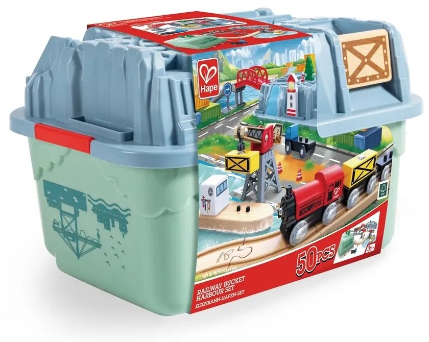 Hape Vláčikodráha set v boxe - Prístavisko