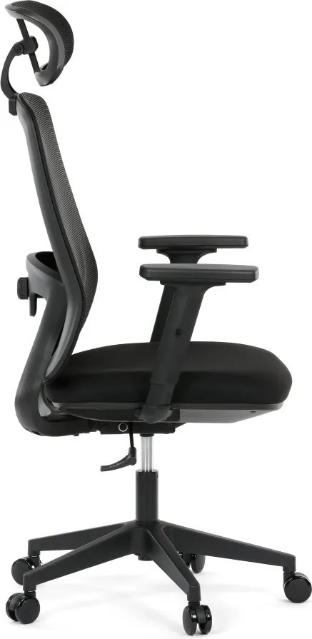 Kancelárska ergonomická stolička NOKA — sieť / látka, čierna