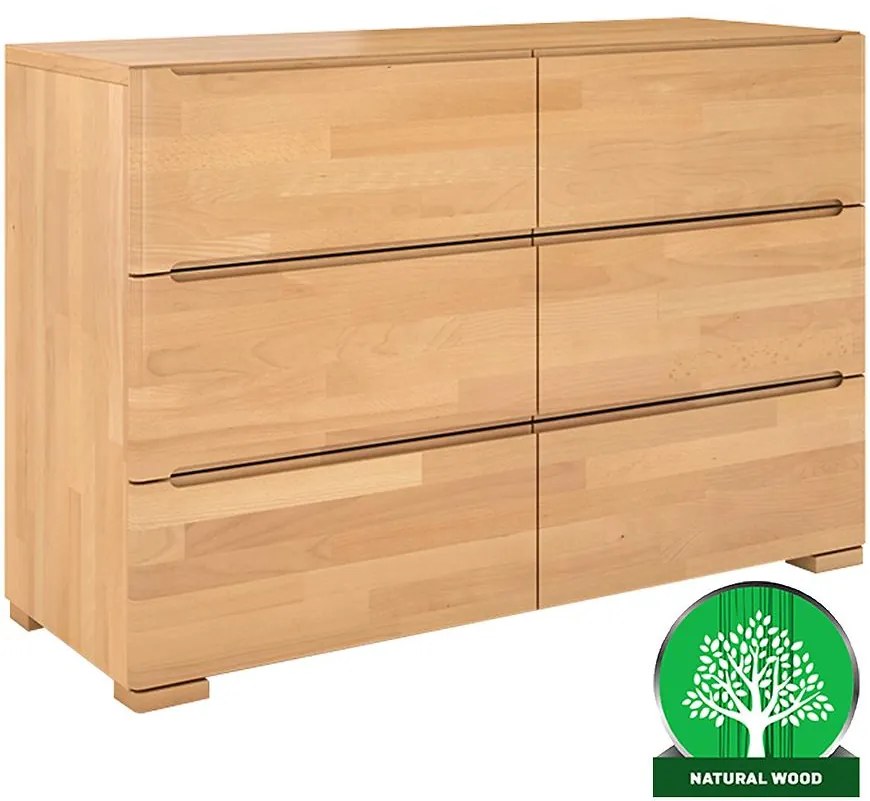 Komoda drevená buk 6s Skandica Sparta prírodný