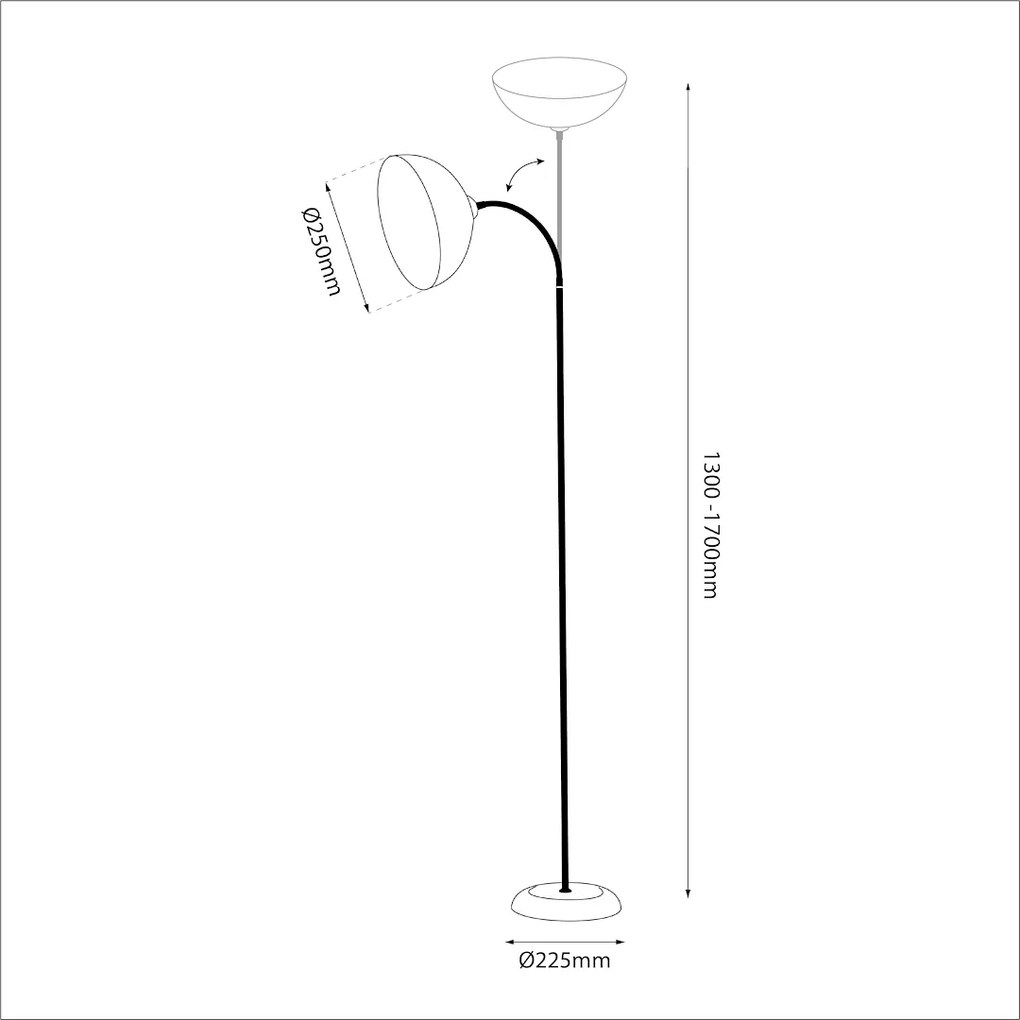 Stojacia lampa Zack, 1x biele PVC tienidlo, w