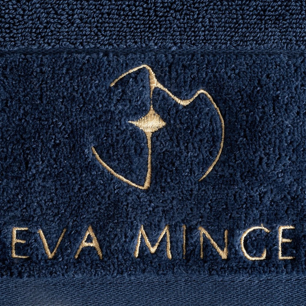 BAVLNENÝ UTERÁK EVA MINGE GAJA SADA 3KS 70X140 CM TMAVOMODRÁ