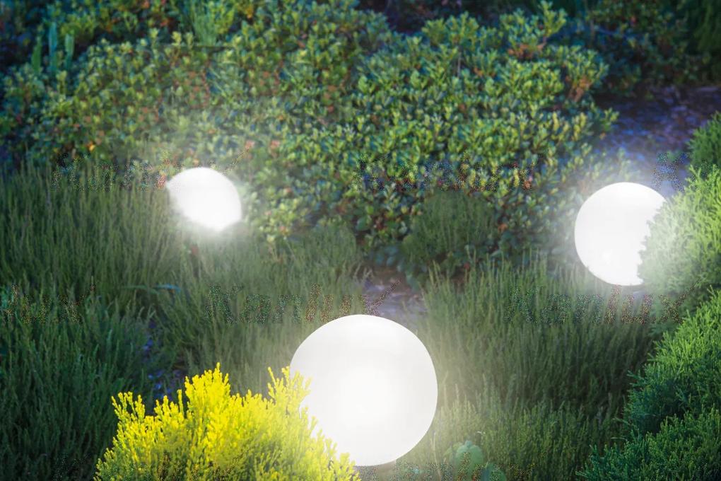 KANLUX Vonkajšie záhradné osvetlenie do zeme VALIDOS, 1xE27, 40W, 47cm, guľa, biele, IP44
